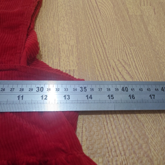 Vintage Unbranded Cordoruy Pinafore Dress Women's Red Dungaree Small - Picture 7 of 9